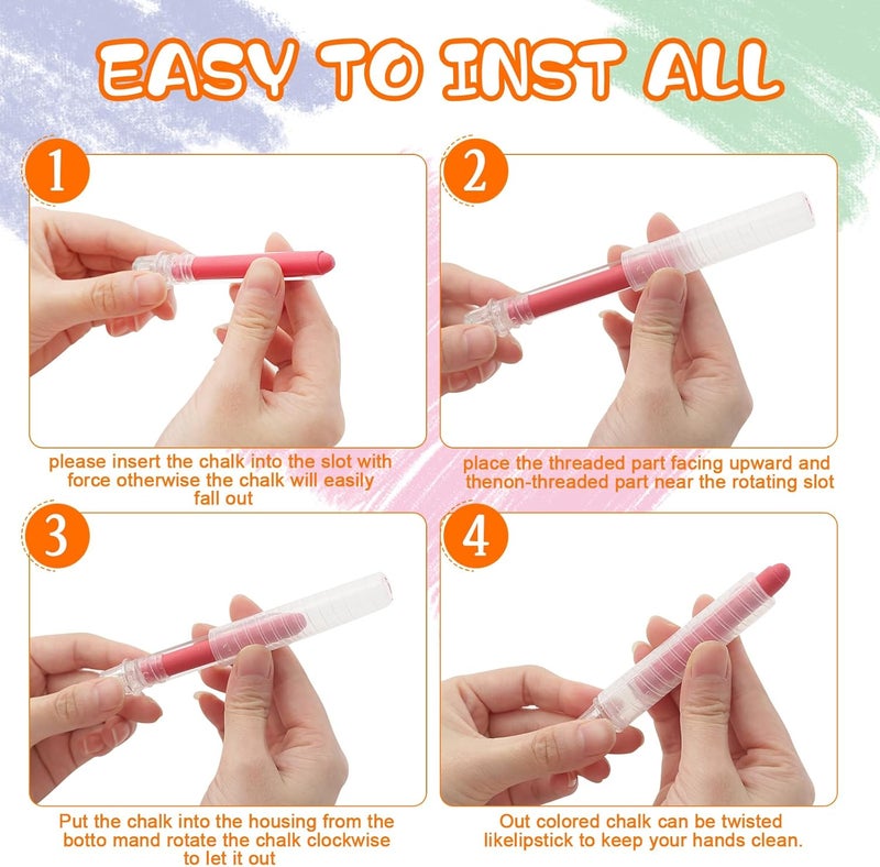 DODHEG Dustless Chalk, Colored Chalk, for Painting, Blackboard Writing, Office 12 Pcs Color 1 - Image 4